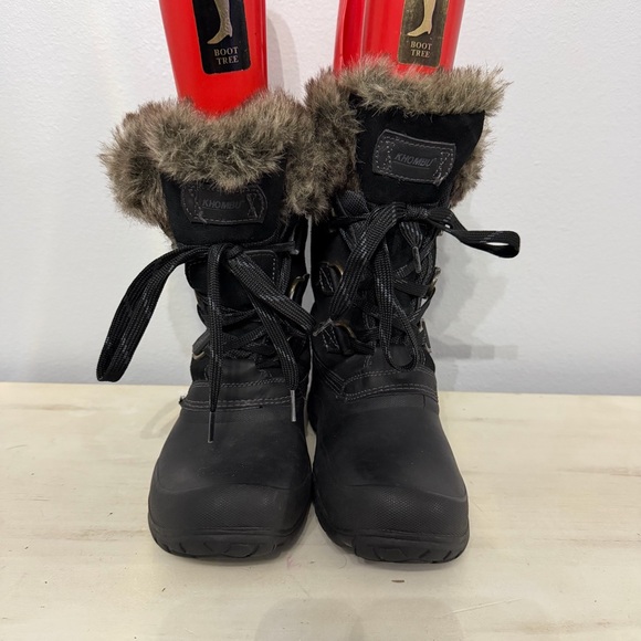 Khombu The Slope Black Winter Snow Boots Size 10 - Picture 5 of 9